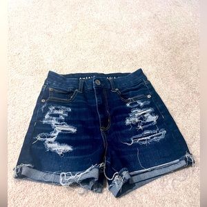 Dark Wash Curvy Hi-Rise Shortie Shorts